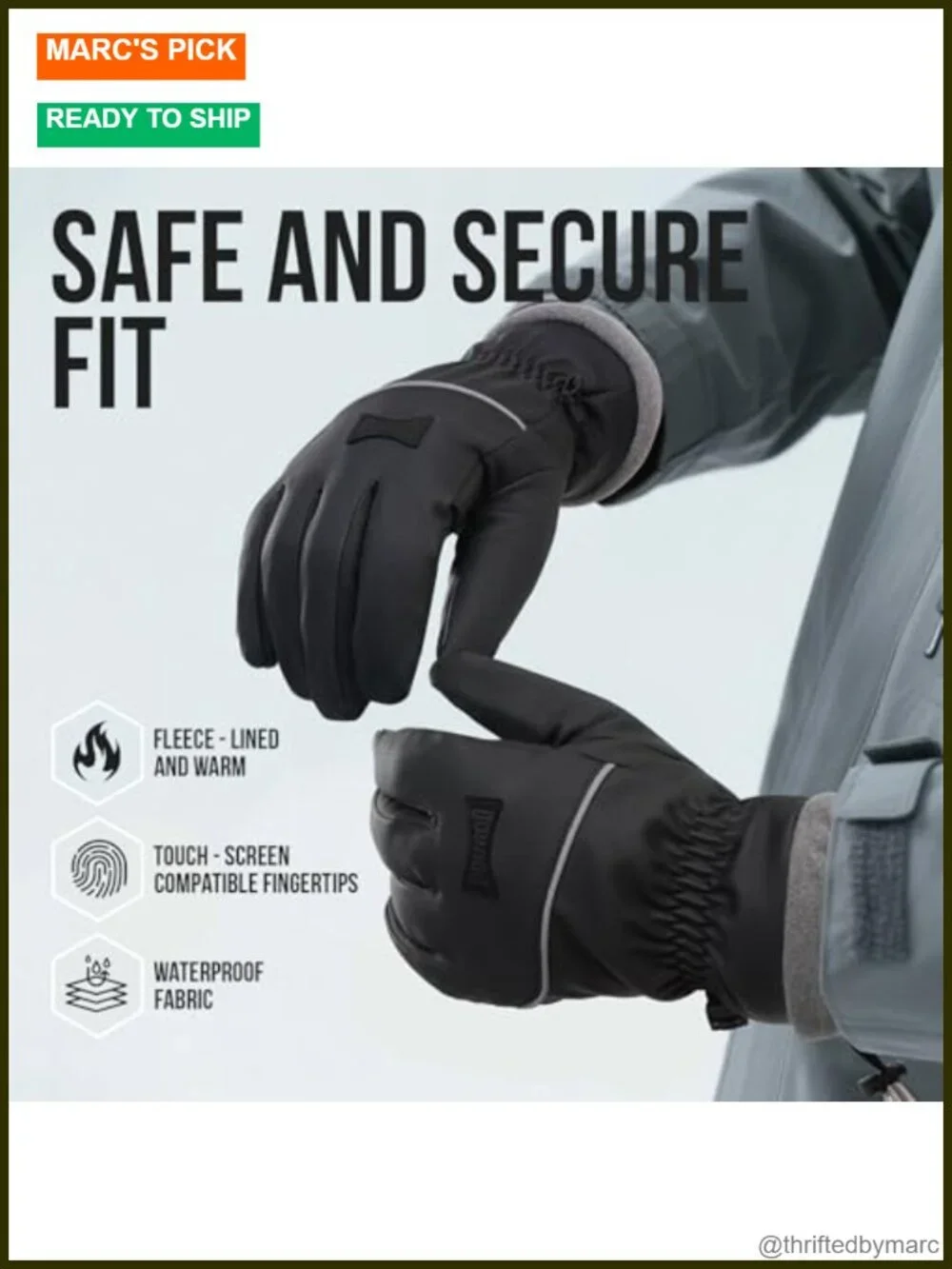 Thermal Insulated Waterproof Windproof Touch Screen Gloves